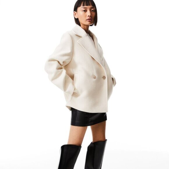 NEW H&M Women's Double-breasted Jacket Cream - Picture 3 of 7